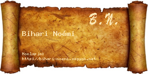 Bihari Noémi névjegykártya